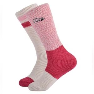 JUICY BY JUICY COUTURE WOMEN'S 2 PAIRS BOOT SOCKS IN COLOR PINK SIZE 9-11